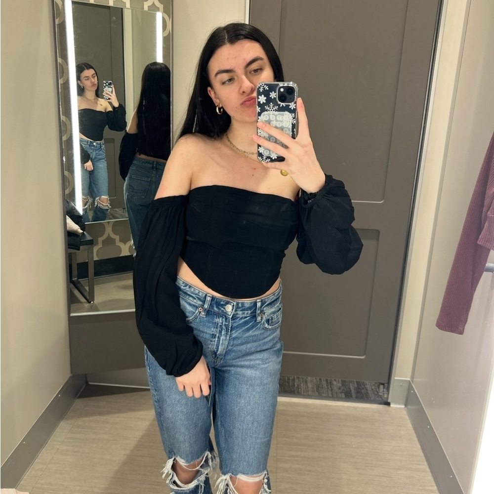 Women’s Black Off Shoulder Top